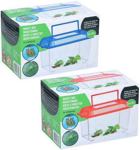 Boîte à insectes sans marque sans marque avec couvercle - boîte à insectes en plastique transparent 1,8 litres.