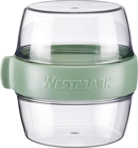 Westmark pocketbox maxi, boîte à emporter pratique, idéale pour yaourts, fruits, snacks, 700 ml (2 x 350 ml), sans BPA, vert menthe