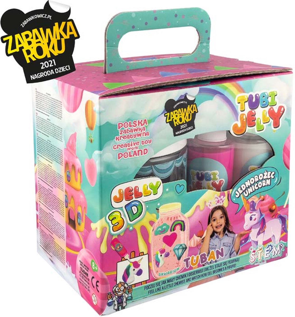 Set de gelée Tuban Tubi avec 6 couleurs et petite licorne d'aquarium