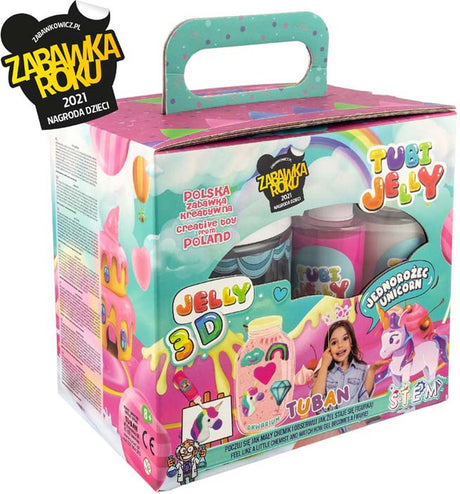 Set de gelée Tuban Tubi avec 6 couleurs et petite licorne d'aquarium