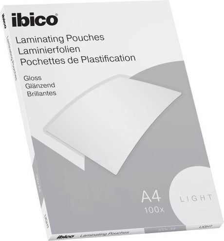 Ibico basics pochettes de plastification a4, brillantes - 80 microns - 100 pièces - transparentes