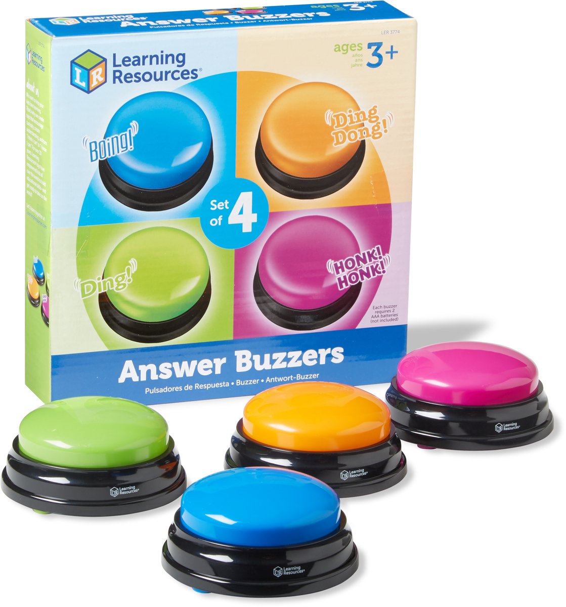 Les ressources d'apprentissage répondent aux buzzers (ensemble de 4) - 3+