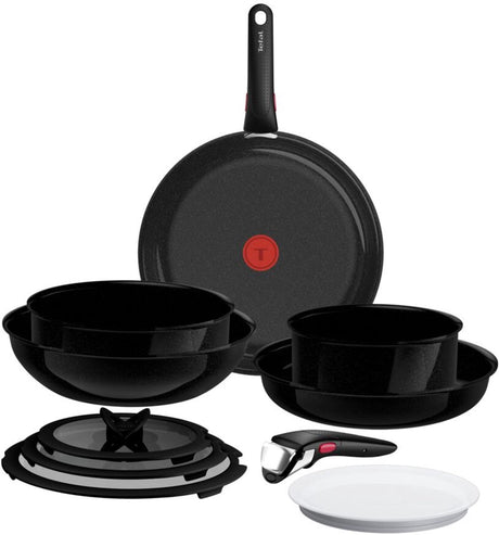Tefal ingenio excellence ceram - set de casseroles - 11 pièces - noyau de fusion - couvercle inclus - poignées - sans pfas