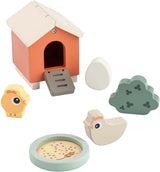Fait par des cerfs, petite ferme, ensemble de jeu en bois, clucky