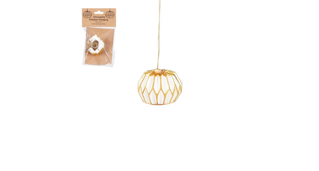 Ornament honingraat wit - h6,5xd8cm