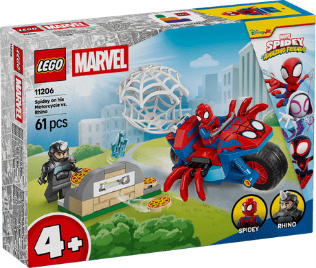 Lego Marvel - Spidey sur sa moto contre jouets de construction rhinocéros (11206)