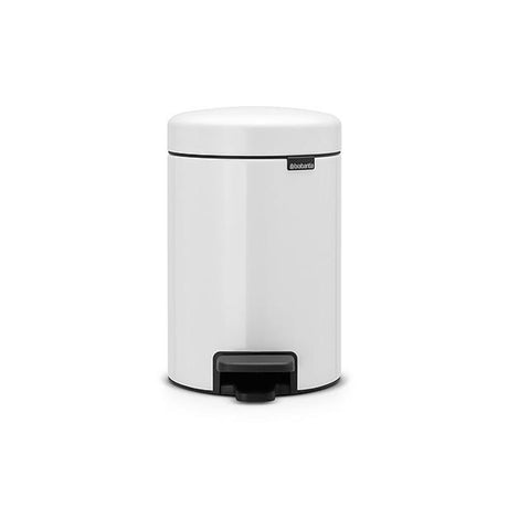 Brabantia poubelle à pédale newlcon 5 litres blanc avec poubelle intérieure en plastique