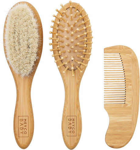 Ensemble de capuche Meyco baby uni - bambou - naturel - 3 pièces