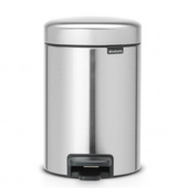 Brabantia poubelle à pédale newicon 3l acier mat anti-empreintes digitales
