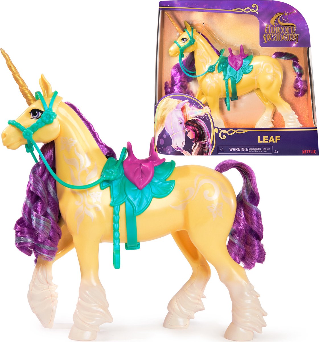 Académie de la Licorne - feuille de licorne - avec bride et selle amovibles