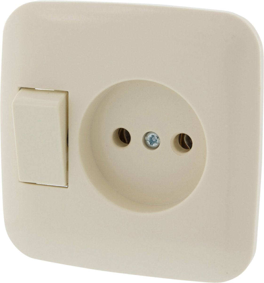 Busch-Jaeger si élément de base encastrable combinaison prise murale (toilette) 1 voie + inverseur crème