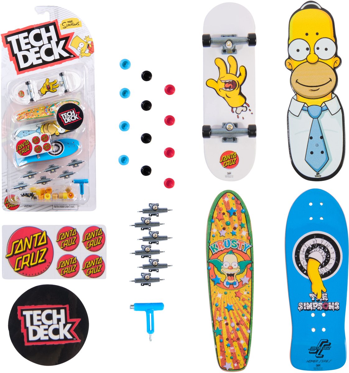 Tech deck, pack ultra dlx avec 4 touches, skateboards simpsons, mini skateboards personnalisables pour collectionneurs