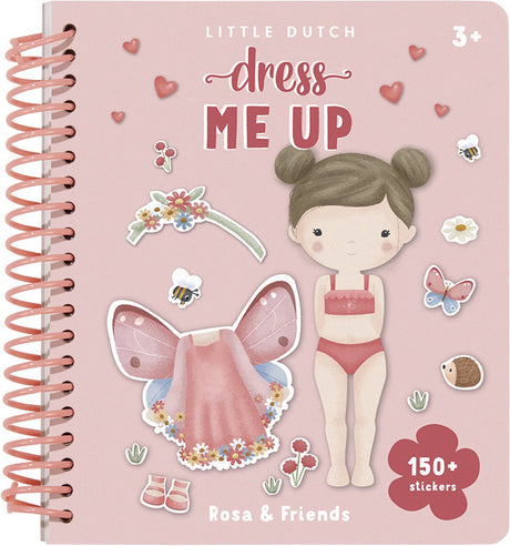 Little dutch sticker- en aankleedboek dress me up rosa friends - bambolino toys cadeau tip