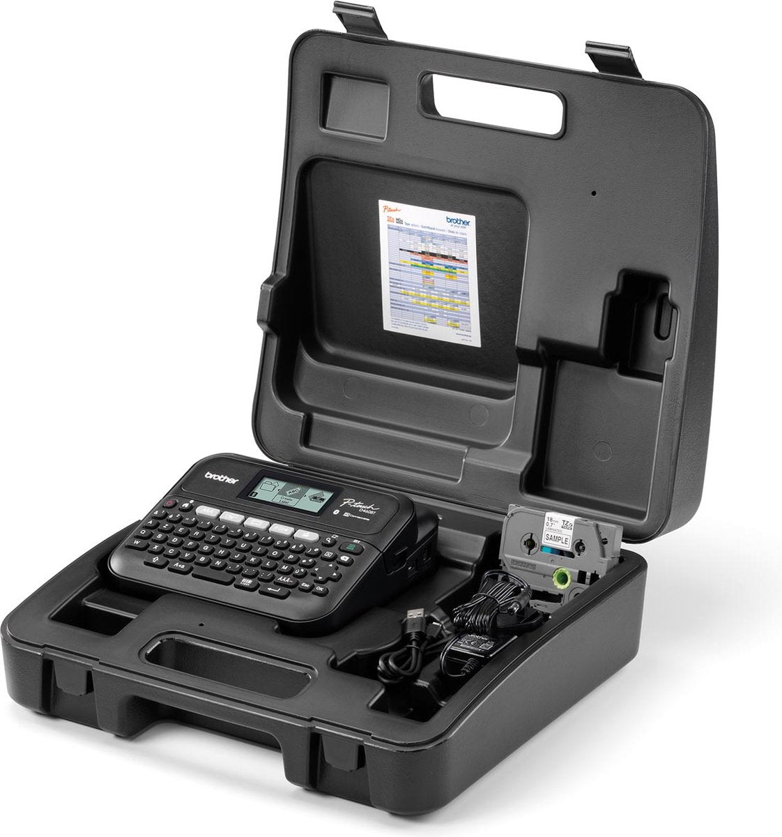 Imprimante d'étiquettes Brother pt-d460btvp transfert thermique 180 x 180 dpi 30 mm sec filaire et sans fil tze bluetooth azerty