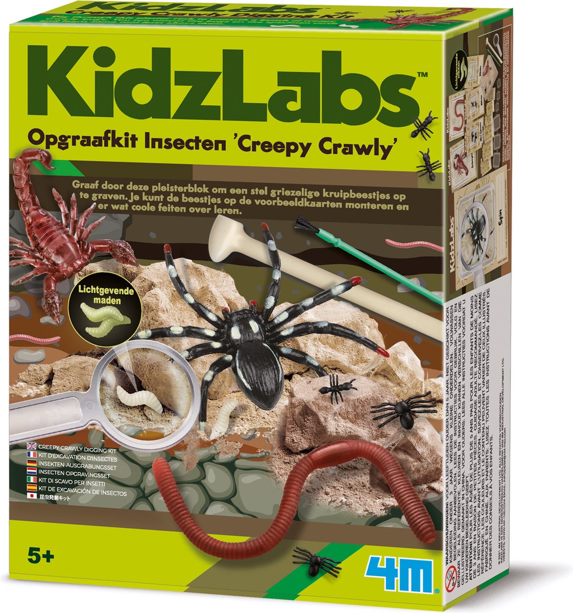 Kit de fouille 4m - insectes - science et jeu - biologie - rampant effrayant - kidzlabs - 5+