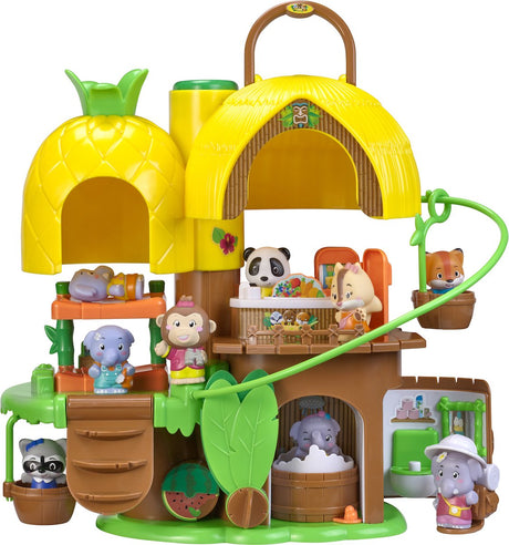 Klorofil set de jeu l'ananas tropical - jouet interactif pour enfants - maison de poupée - avec figurine de la famille des singes - à partir de 18 mois