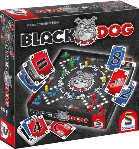 Schmidt ® - jeu de société Black Dog® - jeu familial - jeu d'équipe stratégique avec plateau de jeu rotatif - 2-4 joueurs à partir de 8 ans