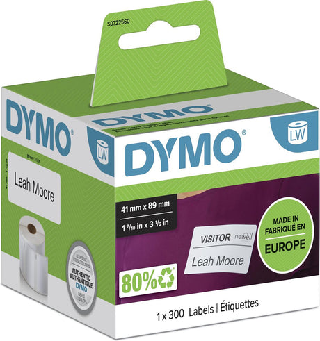 Dymo étiquettes étiqueteuse ft 89 x 41 mm (300 pièces)