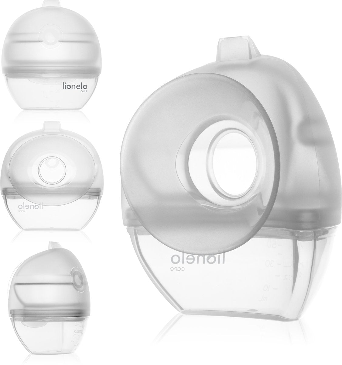 Lionelo milky 2-en-1 – collecteur de lait et pompe manuelle – design en forme de coquille – fonction vide – peut être porté dans un soutien-gorge – sans BPA – capacité 60 ml – stockage sans électricité – doux pour la peau – ergonomique et silencieux