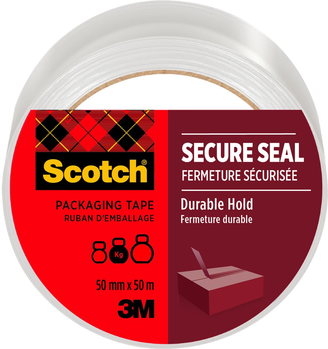 Ruban d'emballage Scotch sceau sécurisé 50mmx50m transparent | morceau un 1 rouleau