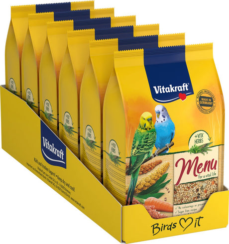 Vitakraft menu nourriture pour oiseaux - perruche - 6x500 grammes