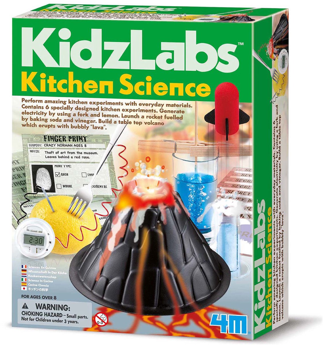 4m sciences et jeux - sciences de la cuisine pour enfants - 6 tests - kit de construction - kidzlabs - 8+