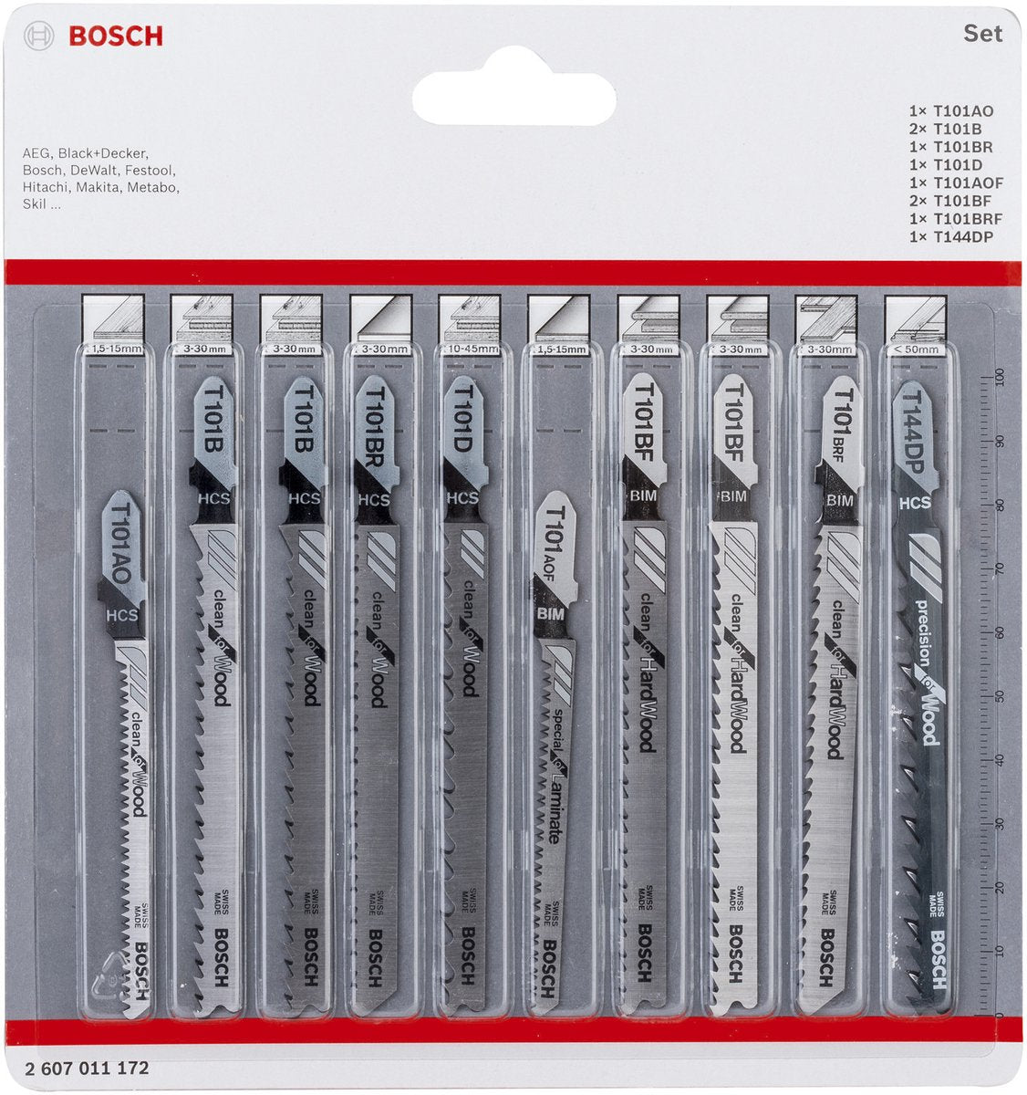 Bosch Accessories 2607011172 jeu de lames de scie sauteuse Clean Precision, 10 pièces 10 pièce(s)