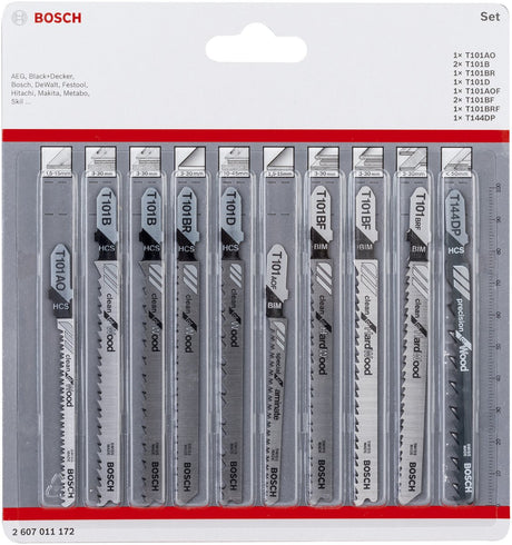 Bosch Accessories 2607011172 jeu de lames de scie sauteuse Clean Precision, 10 pièces 10 pièce(s)