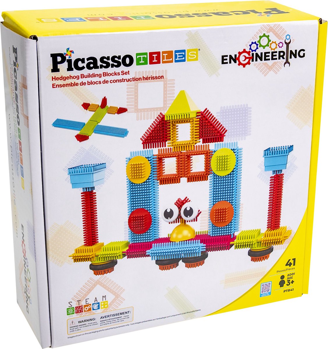 Picassotiles Tactic Picasso Tiles - Jouets de construction - Blocs de construction hérisson - Jouets de construction - Jouets à tige - Jouets de construction créatifs - 41 pièces - à partir de 3 ans
