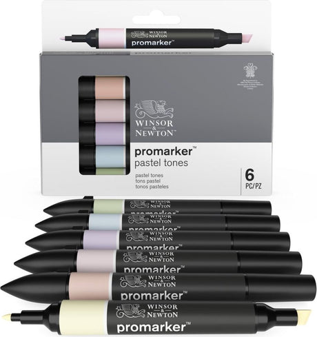 Winsor Newton 0290113 ProMarker™ 6 tons pastel | marqueurs de mise en page professionnels marqueurs à alcool