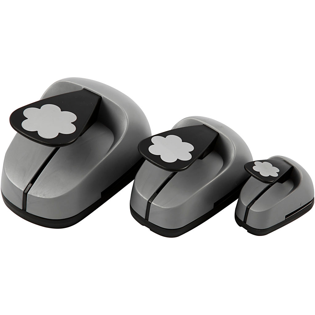 Creativ company jeu de poinçons, fleur, taille 25+49+75 mm, 3 pièces 1 boîte
