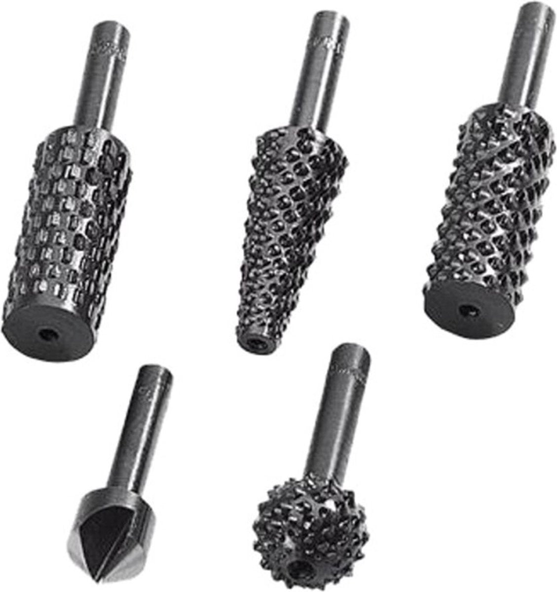 Wolfcraft - jeu de râpes 5 pièces - foret à fraiser - jeu de fraises - fraise à bois - 2540000