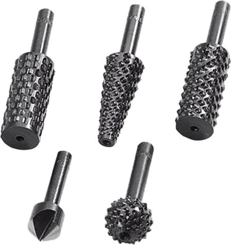 Wolfcraft - jeu de râpes 5 pièces - foret à fraiser - jeu de fraises - fraise à bois - 2540000