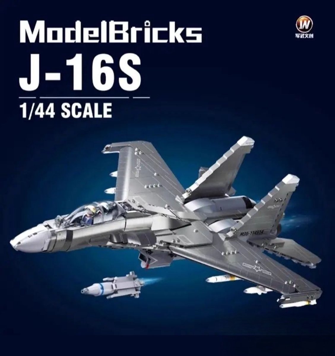 Sluban modelbricks avion de chasse j16s - jouet de construction - boîte de construction avec 1041 blocs de construction - m38-b1273 à partir de 12 ans