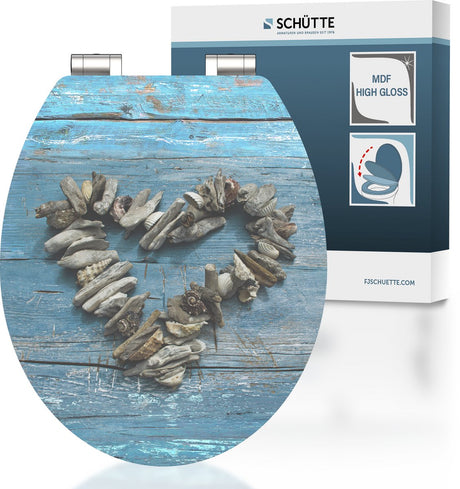 Sil de toilette Schütte avec coeur de coquille de fermes molle mdf haut brillant
