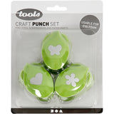 Creativ company set de poinçons, fleur, papillon, coeur, taille 25 mm, 3 pièces 1 boîte