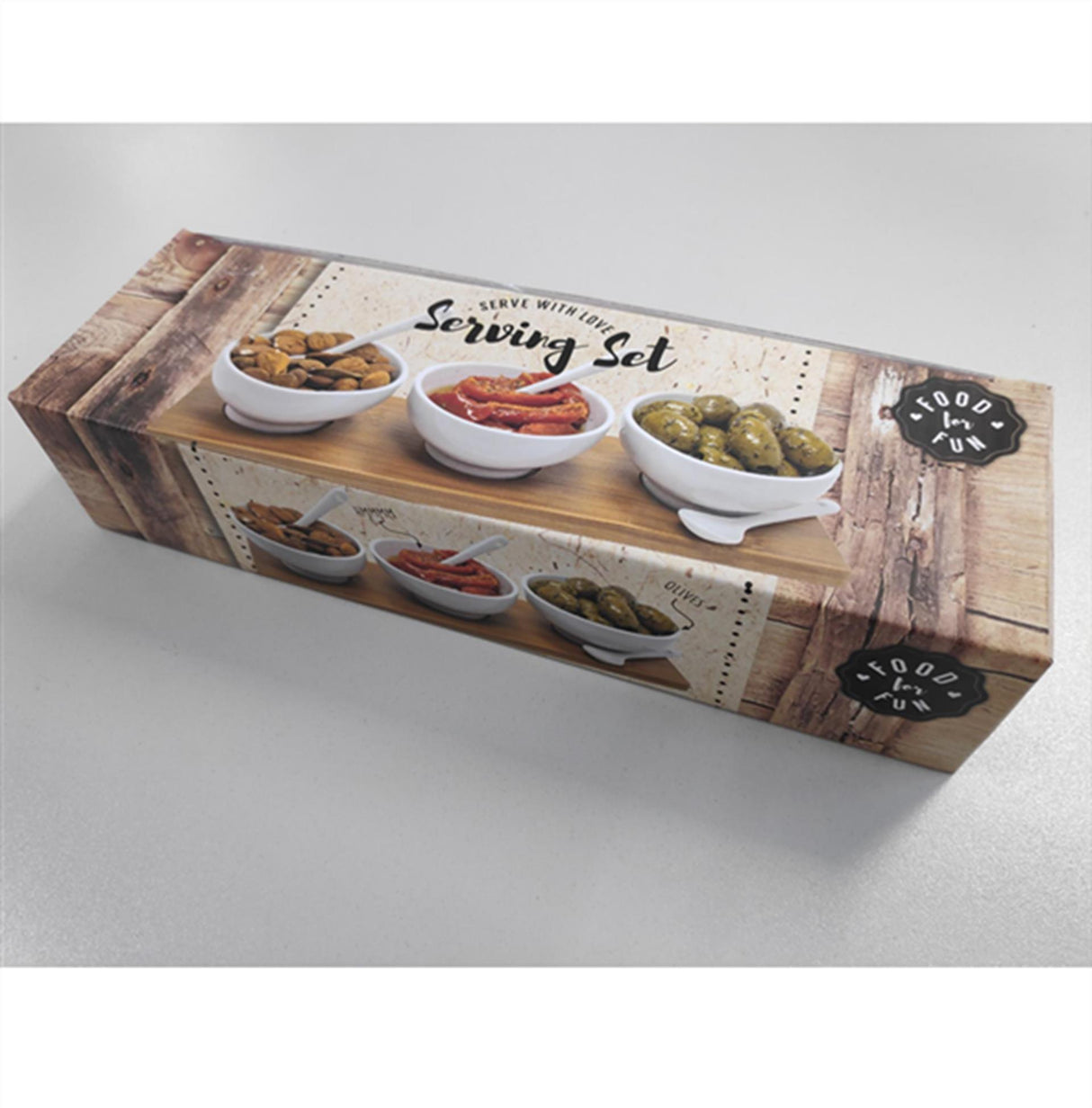 Set apéritif Food for Fun 7 pièces avec planche en bois