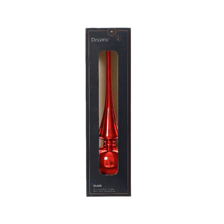 Decoris Peak verre brillant Noël rouge 26cm