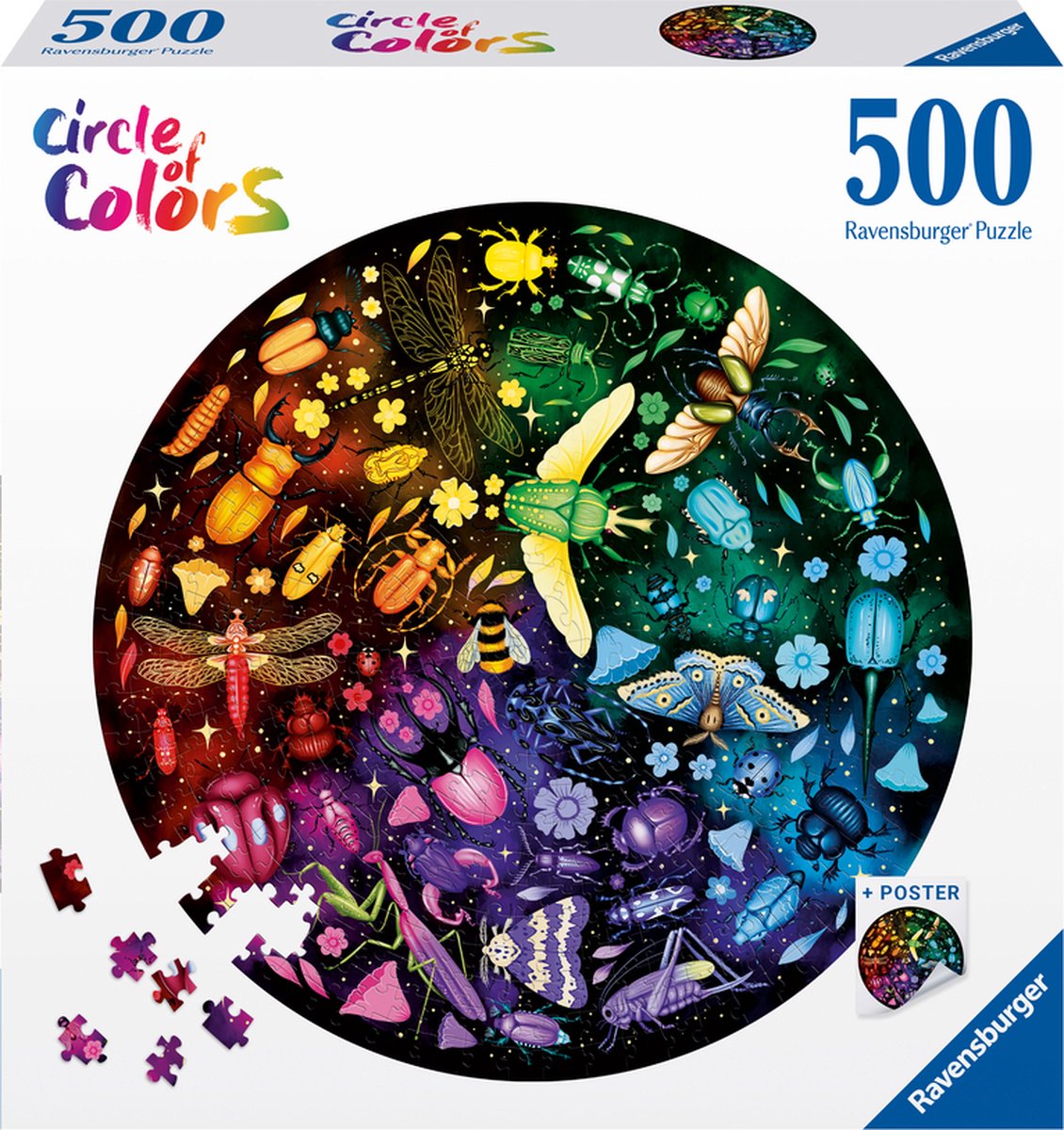 Ravensburger Puzzle Circle Circle of Colors Insects, 500st.