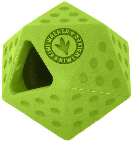 Kiwi walker ** jouet pour chien - jouons - icosaball vert tpr - 6 x 7 cm - distributeur de nourriture - récupérer - flottant, rebondissant - très fort