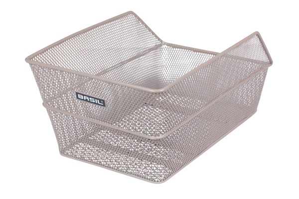 Basil Bicycle Basket Cento bakkurv 24 x 38,5 x 11 cm - Naken metallisk