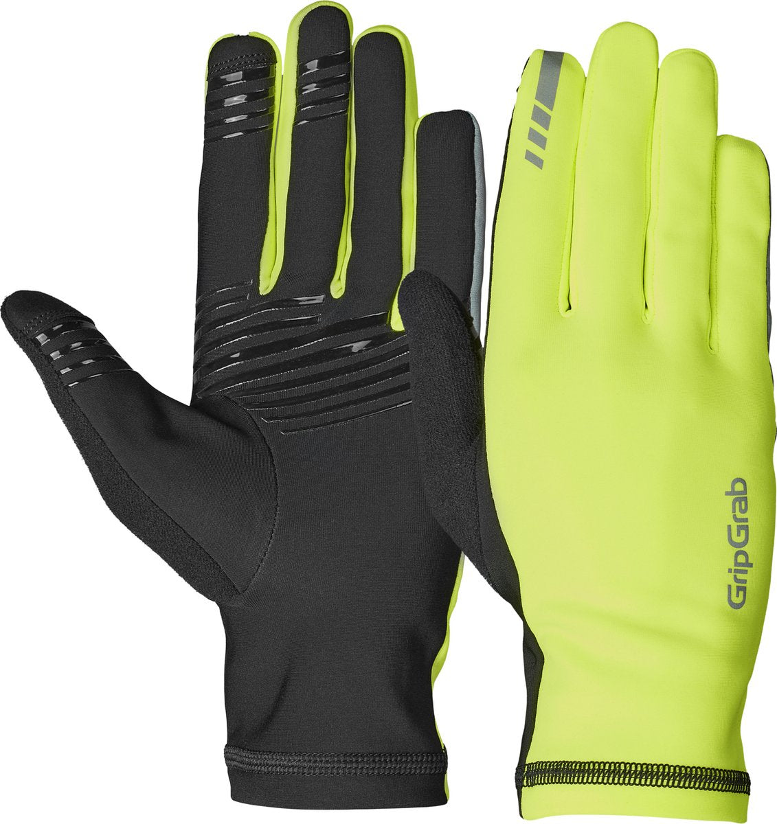 Gripgrab - insulator 2 gants de cyclisme haute visibilité printemps automne thermo à doigts longs sans rembourrage - jaune haute visibilité - unisexe - taille s