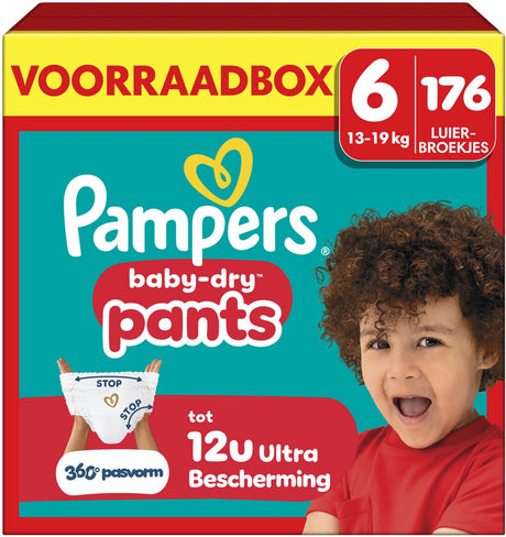 Pantalon Pampers baby-dry taille 6 - 176 pantalons à couches - 13kg-19kg - boîte de rangement