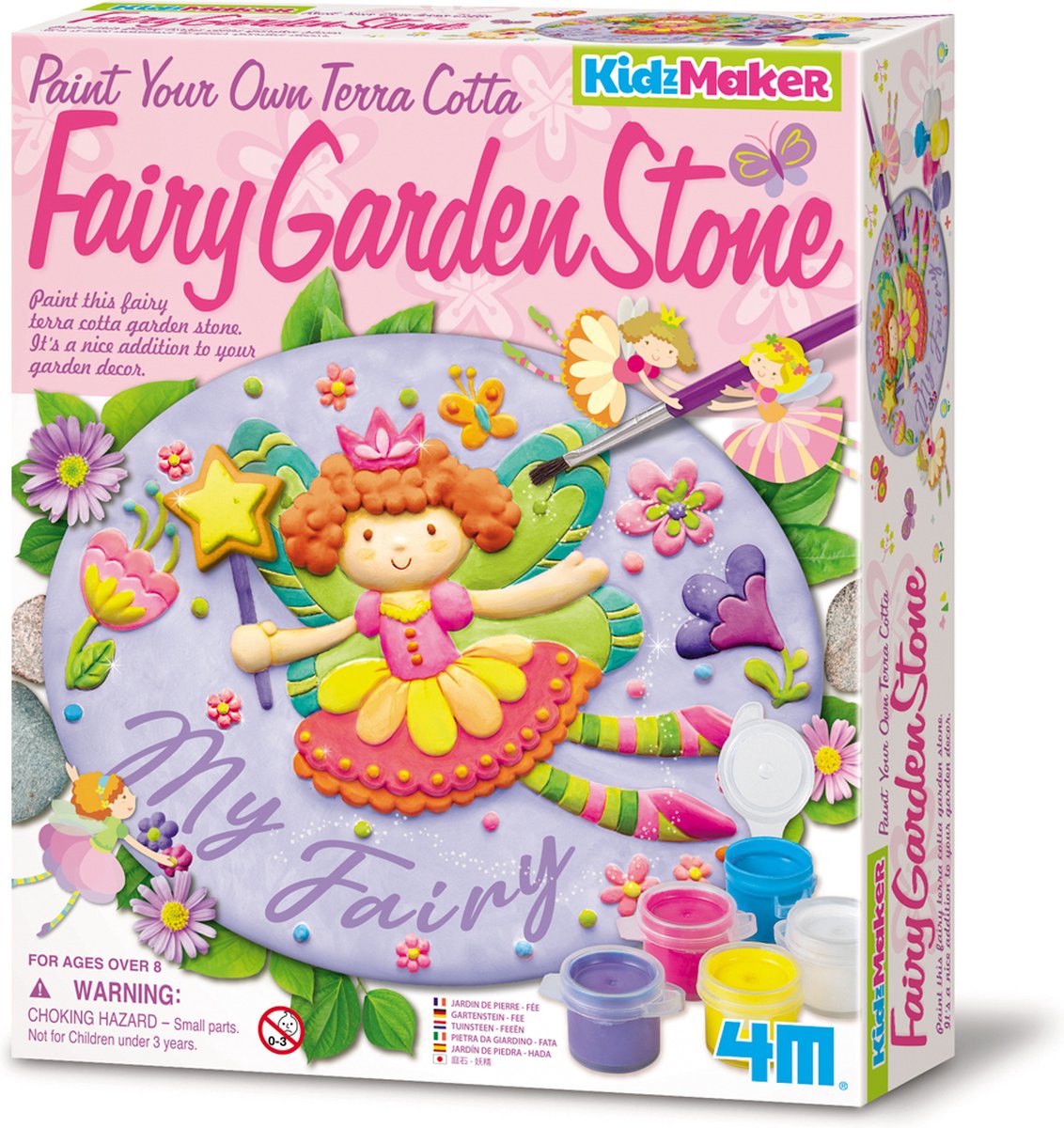 4m crafting - peignez votre pierre de jardin en terre cuite - fée - paquet passe-temps - kidzmaker - 8+