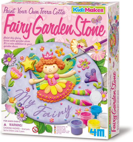 4m crafting - peignez votre pierre de jardin en terre cuite - fée - paquet passe-temps - kidzmaker - 8+