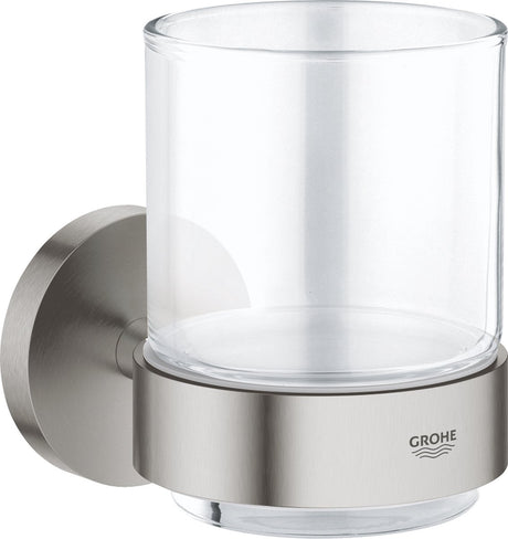 Verre Grohe Start avec support - supersteel (aspect acier inoxydable)