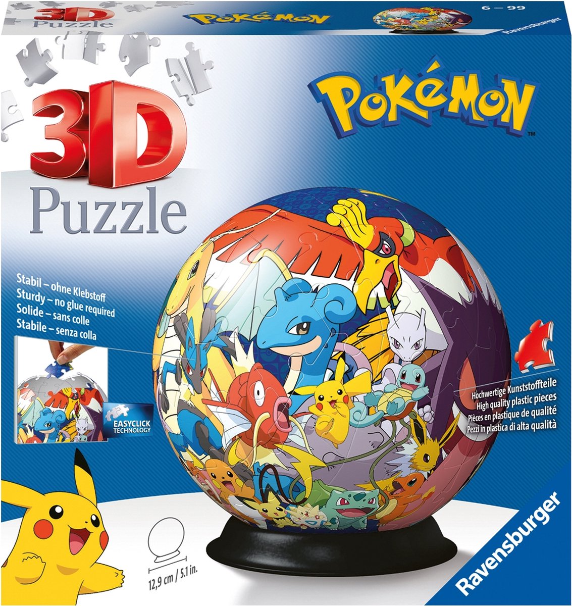 Boule de puzzle Pokémon Ravensburger, 72 pièces.