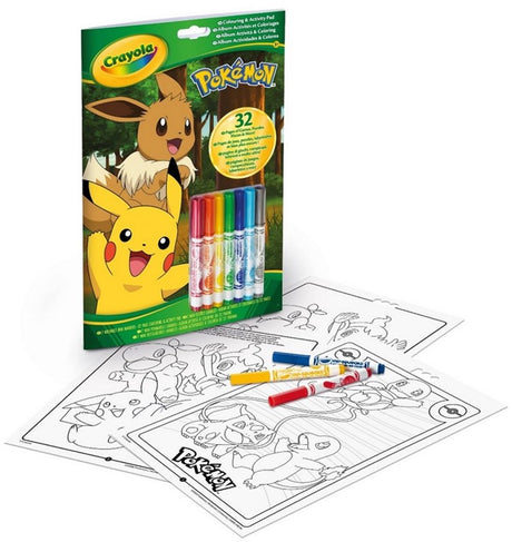 Crayola - livre de coloriage - livre de coloriage et d'activités pokémon avec 7 marqueurs