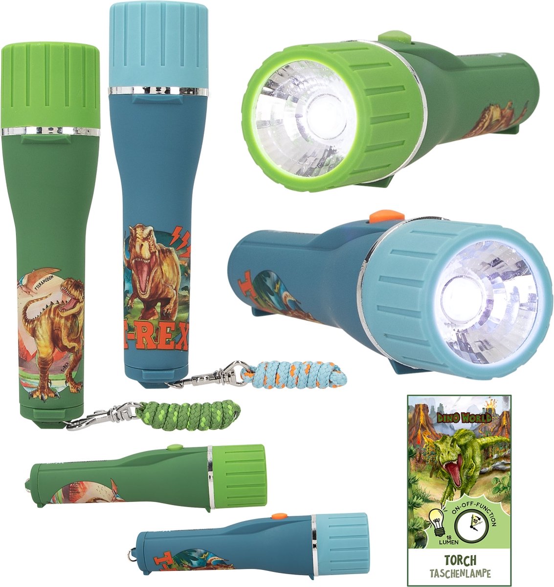 Depesche - lampe de poche du monde des dinosaures avec minuterie