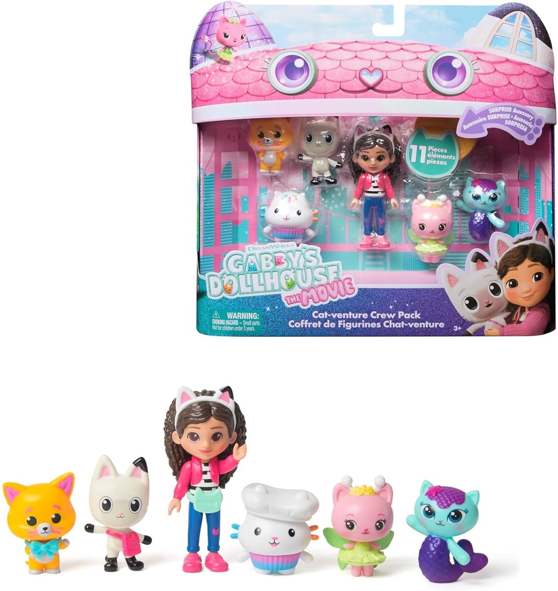 Gabby's Dollhouse - Ensemble de figurines du film Gabby et 5 chatons